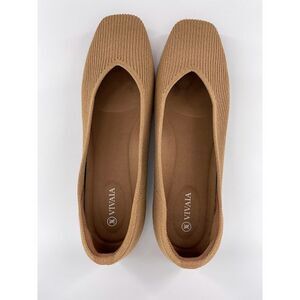 Vivaia Women’s Tan Knit Ballet Flats